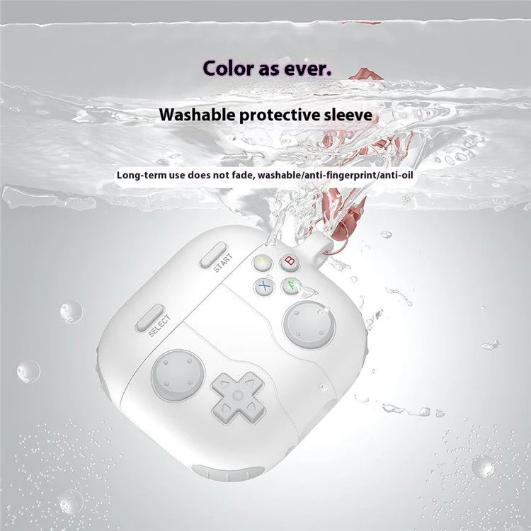 For AirPods 4 Case Game Console Shape Earphones Silicone Shell with Carabiner - White - Image 7