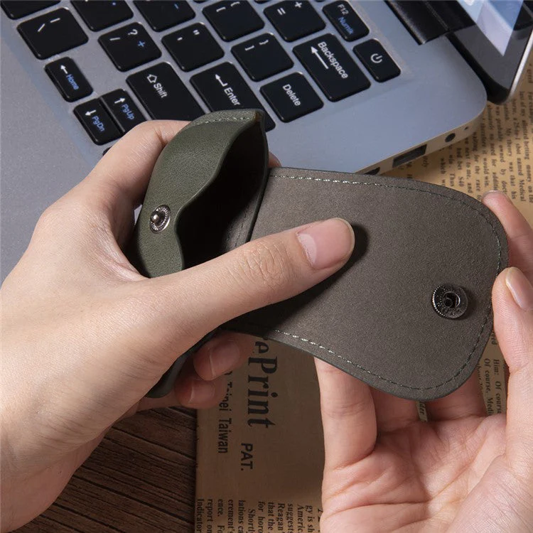 For AirPods 4 Charging Case Cover Backpack Style Leather+PC Earbuds Protective Case - Brown - Image 4