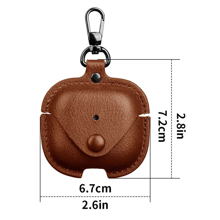 For AirPods 4 Charging Case Cover Leather+PC Earbuds Protective Case - Light Brown - Image 8