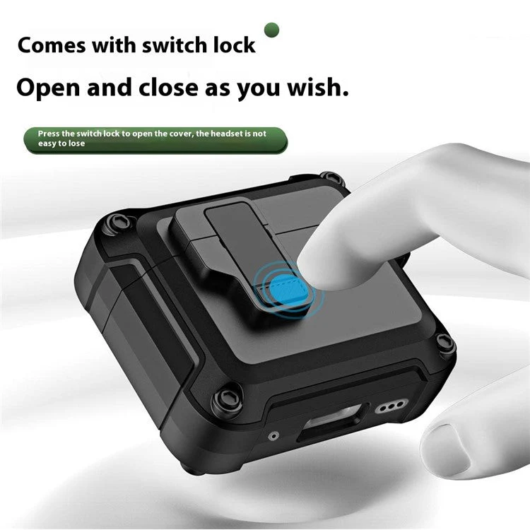 For AirPods 4 Earphone Case Automatic Eject TPU+PC Protective Cover with Carabiner - Yellow - Image 3