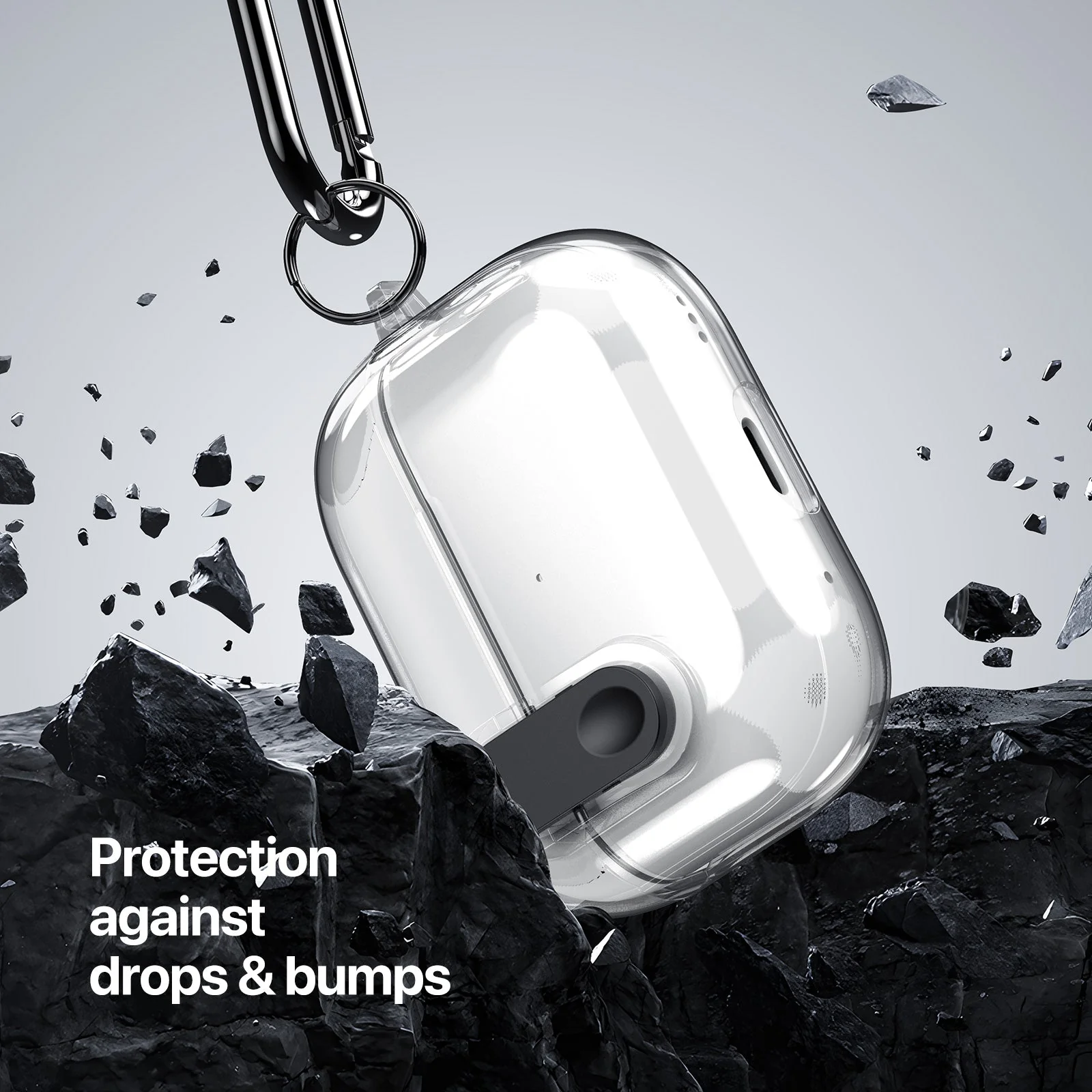 For AirPods 4 Earphone Case DUX DUCIS PECL Series PC+TPU Bluetooth Earphone Cover with Hook - Grey - Image 5
