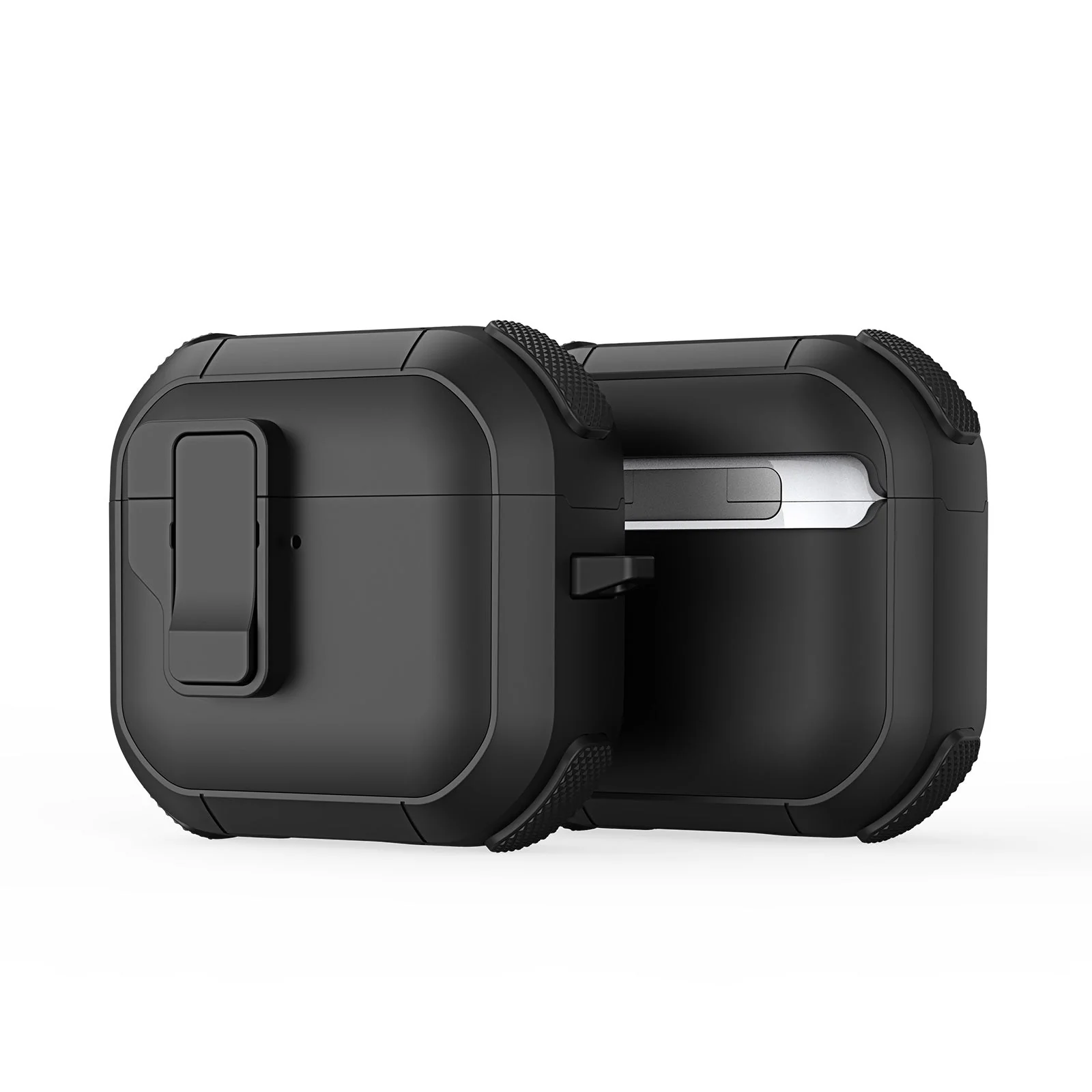 For AirPods 4 Earphone Case DUX DUCIS PECP Series PC+TPU Bluetooth Earphone Cover with Hook - Black
