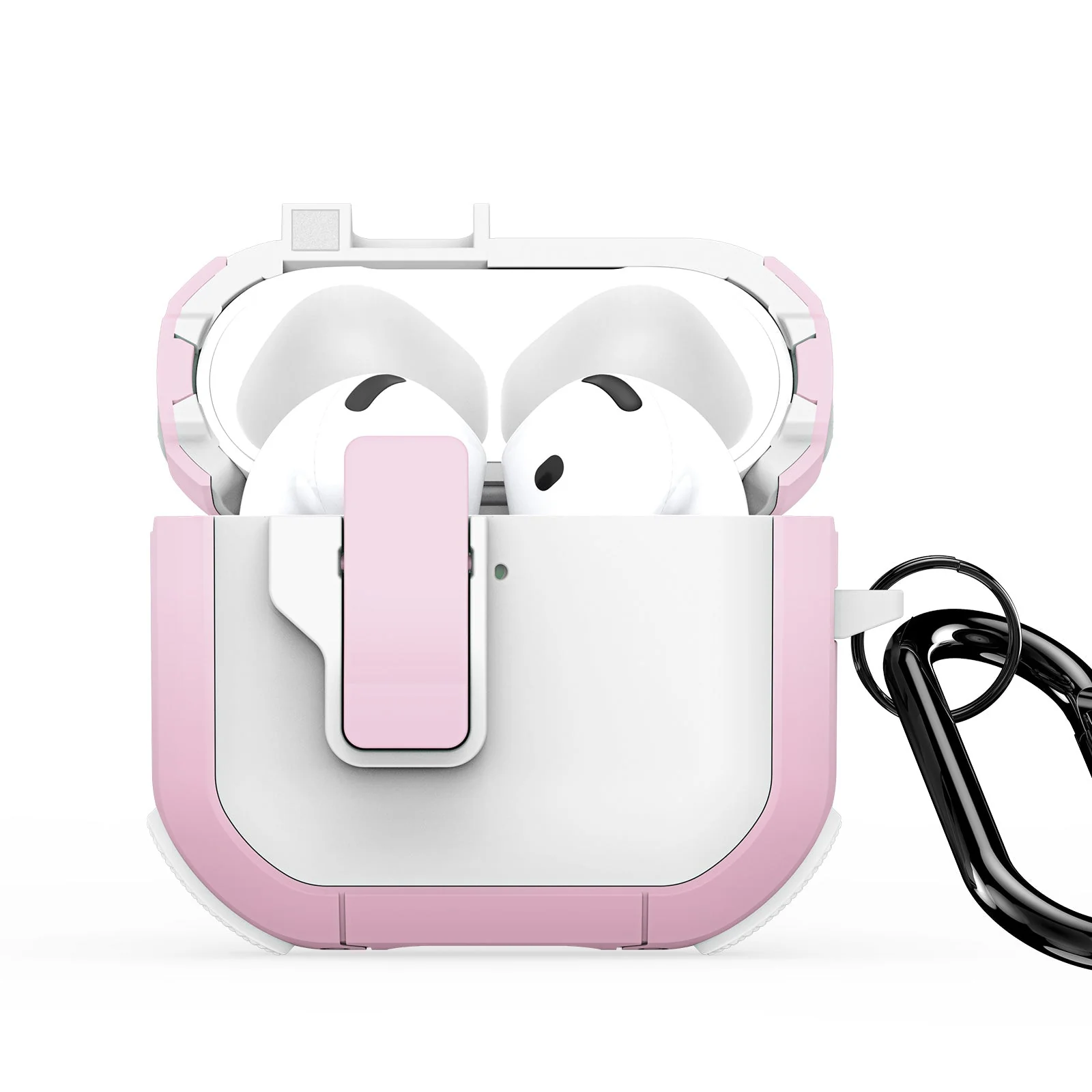 For AirPods 4 Earphone Case DUX DUCIS PECP Series PC+TPU Bluetooth Earphone Cover with Hook - White Pink - Image 2