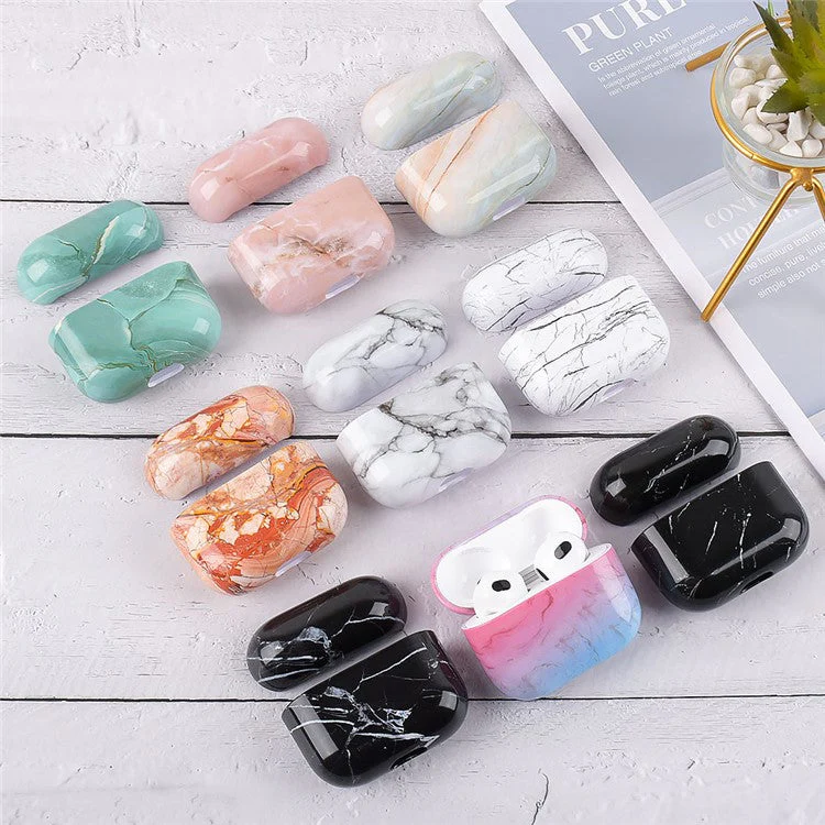 For AirPods 4 Protective Case Marble Pattern Anti-Drop Hard PC Earphone Charging Box Cover - S02 - Image 5