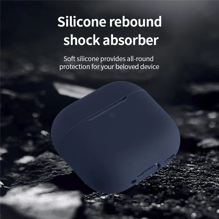 For AirPods 4 Silicone Case Bluetooth Earphone Anti-scratch Protective Cover - Blackish Green - Image 6