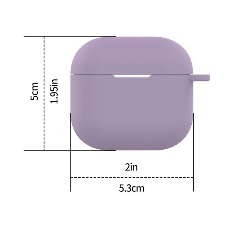 For AirPods 4 Silicone Case Integrated Bluetooth Earbuds Protective Cover with Hook - Light Purple - Image 7