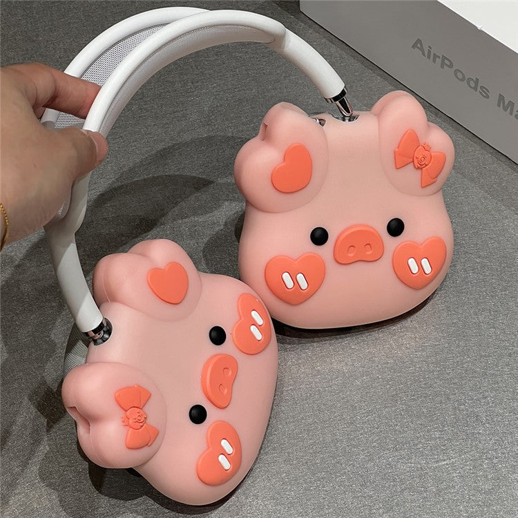 For AirPods Max 2024 (USB-C) / Max Headphone Earpad Protector Soft Silicone Headset Cover Lovely Piggy Shape Design - Image 3