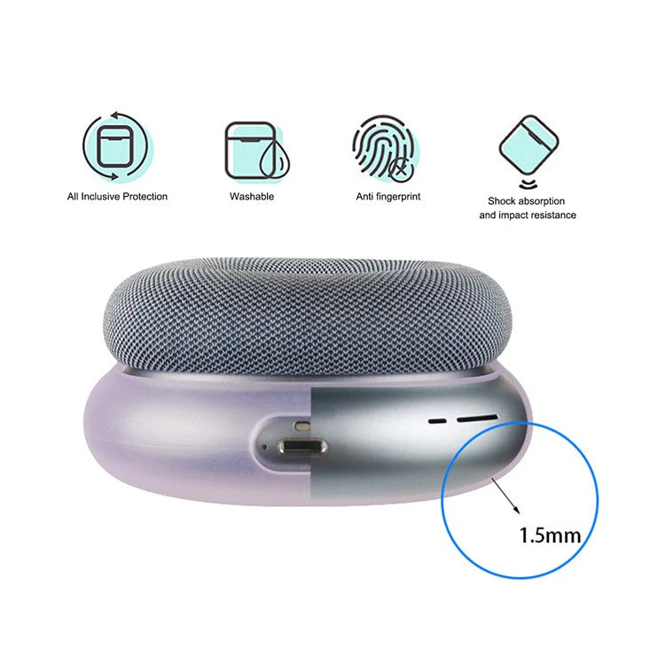 For AirPods Max 2024 (USB-C) / Max Headphone Silicone Earmuff Shell Earpad Cover Headband Cover Crossbeam Cover Set - Transparent - Image 2