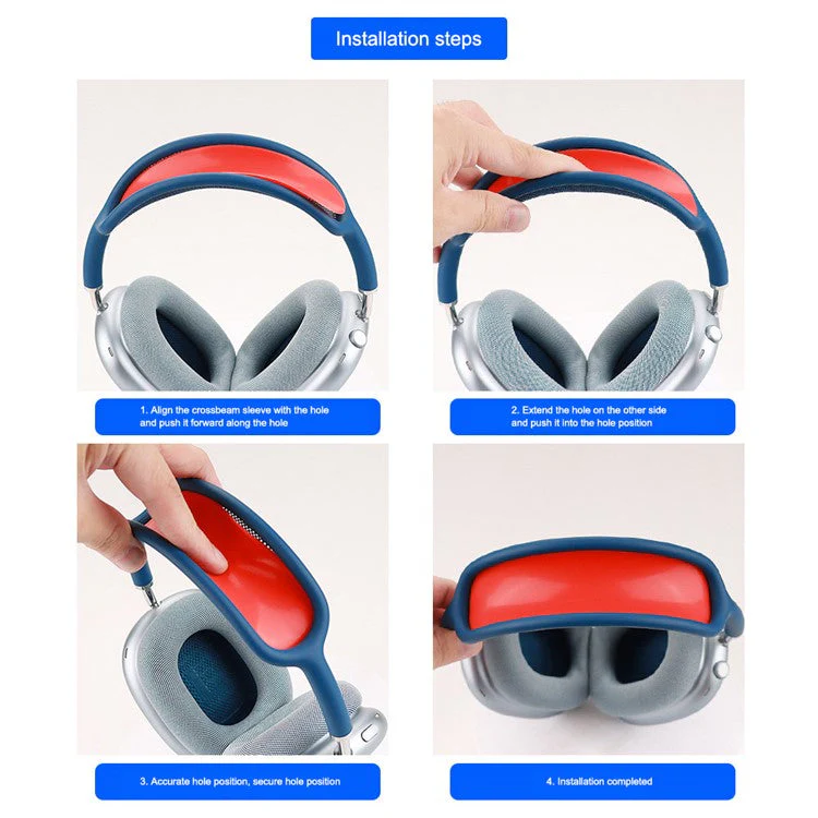 For AirPods Max 2024 (USB-C) / Max Headphone Silicone Earmuff Shell Earpad Cover Headband Cover Crossbeam Cover Set - Transparent - Image 5