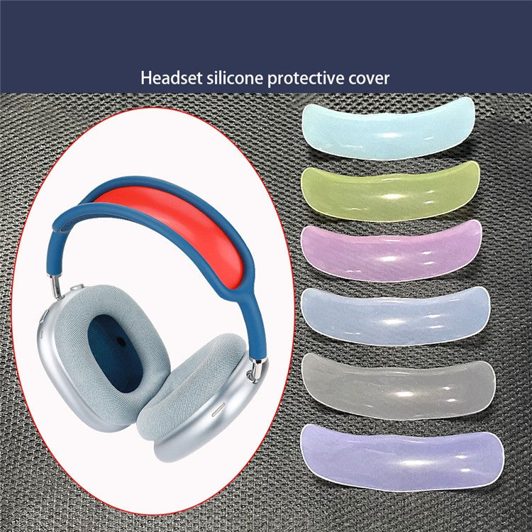 For AirPods Max 2024 (USB-C) / Max Headphone Silicone Earmuff Shell Earpad Cover Headband Cover Crossbeam Cover Set - Transparent Blue - Image 4