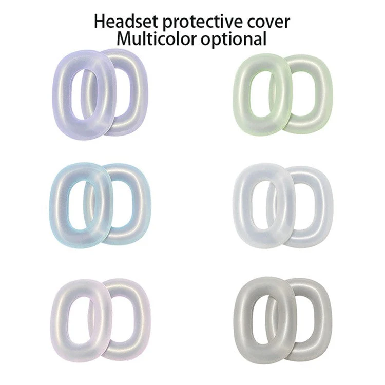 For AirPods Max 2024 (USB-C) / Max Headphone Silicone Earmuff Shell Earpad Cover Headband Cover Crossbeam Cover Set - Transparent Pink - Image 6