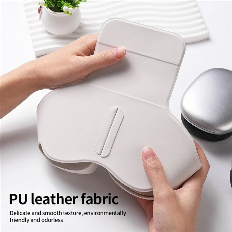 For Airpods Max Case with Sleep Mode PU Leather Headphone Cover - White - Image 2