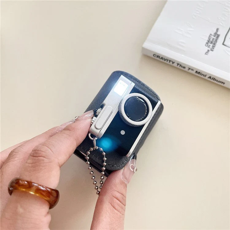 For AirPods Pro 2 / AirPods Pro Protective Cover Camera Shape Design Bluetooth Earbuds Soft TPU Case - Black - Image 3