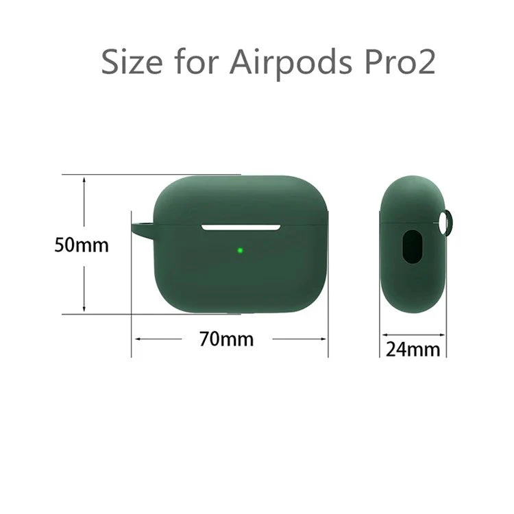 For AirPods Pro 2 Bluetooth Earphone Soft Silicone Protective Case Drop-proof Cover with Anti-lost Buckle - White - Image 3