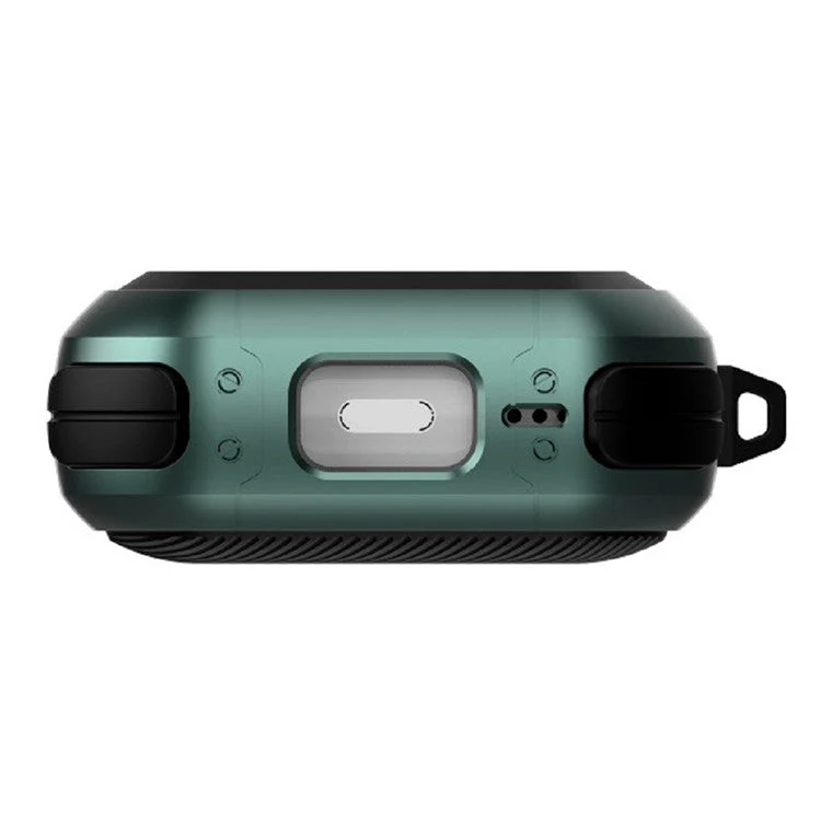For AirPods Pro 2 Carbon Charging Case Cover Bluetooth Earbuds Protector Shockproof Cover Dual Color TPU+PC Case with Buckle - White - Image 4