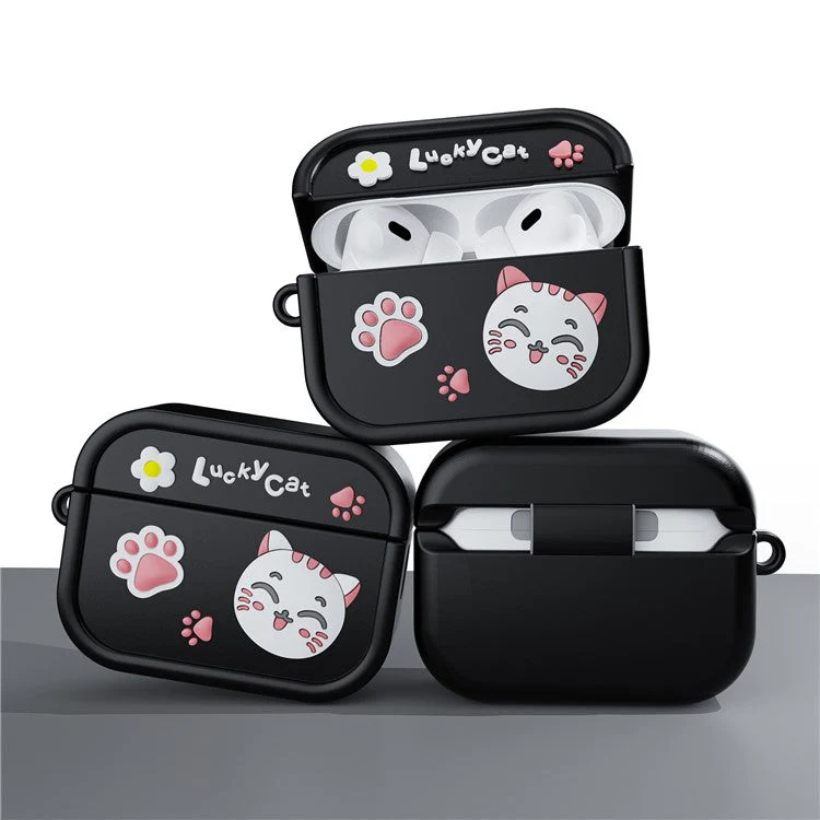 For AirPods Pro 2 Case 3D Cartoon Animals Funny Silicone Earbuds Cover with Carabiner - Brown - Image 2