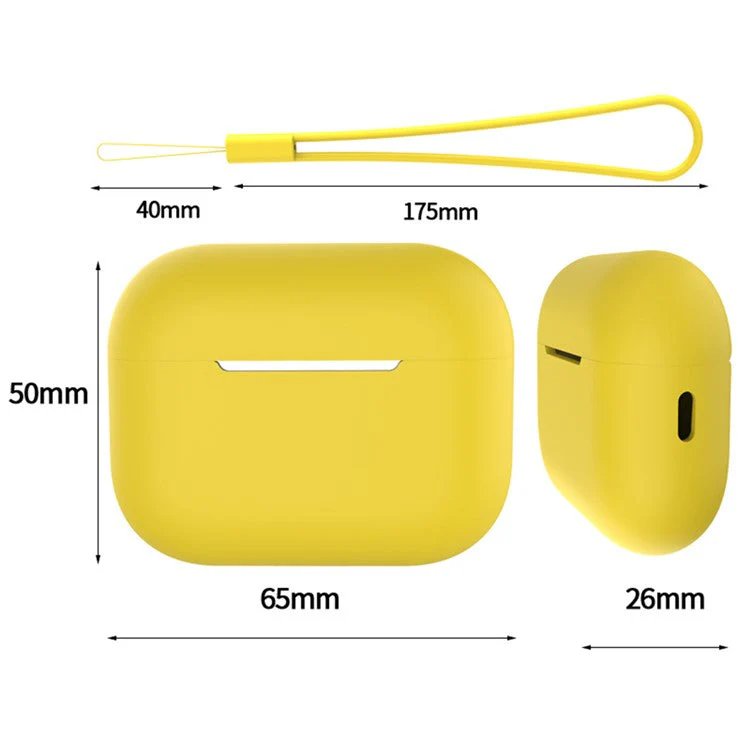 For AirPods Pro 2 Case Bluetooth Earphone Solid Color Silicone Cover with Lanyard - Light Purple - Image 8