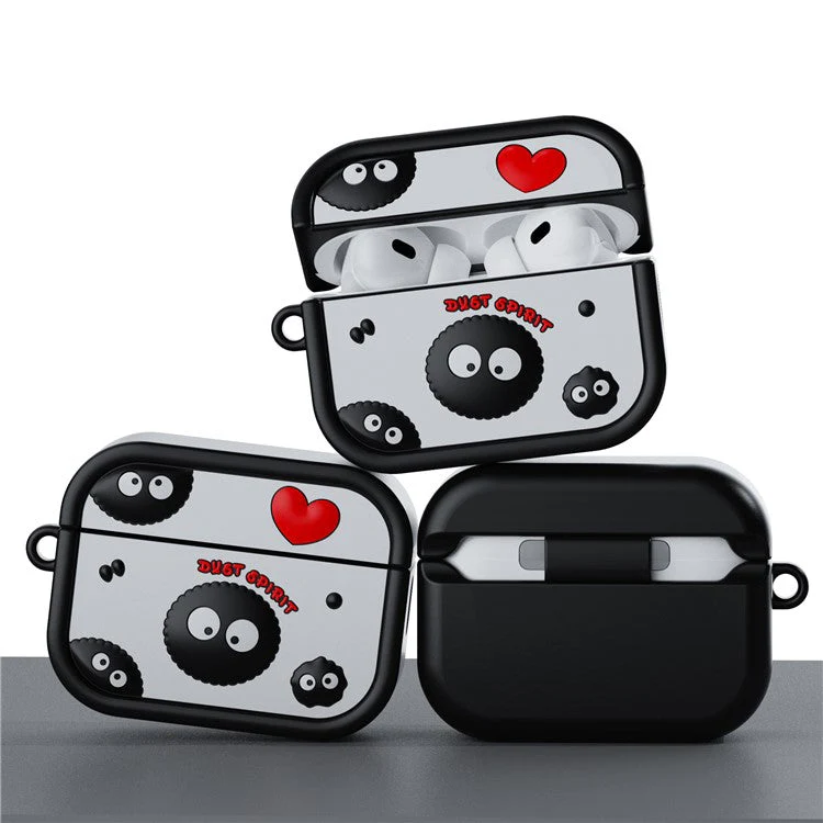 For AirPods Pro 2 Case Cartoon Briquette Silicone Protective Cover with Carabiner - Red  /  Black - Image 2