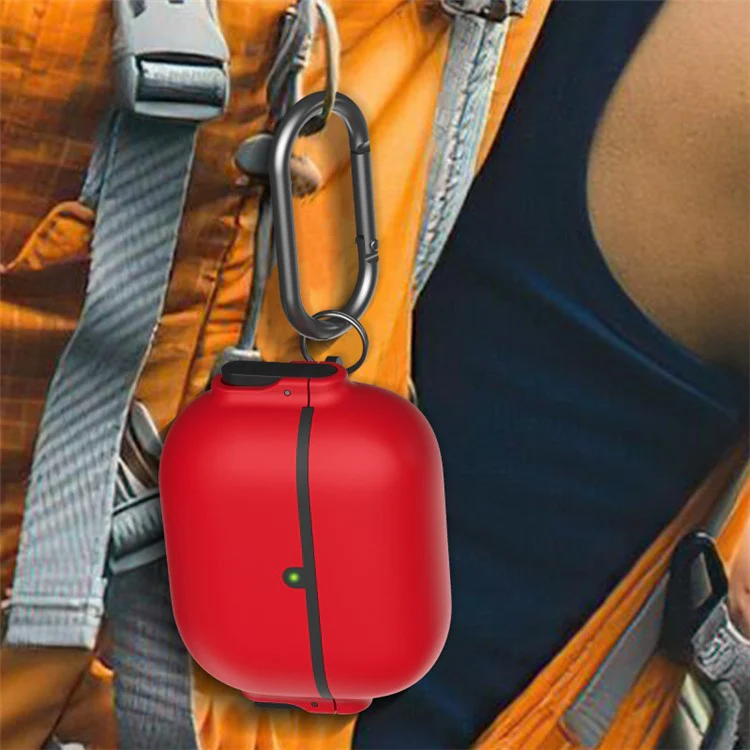 For AirPods Pro 2 Case Secure Dual-Lock Protective Silicone Cover with Carabiner - Black - Image 5