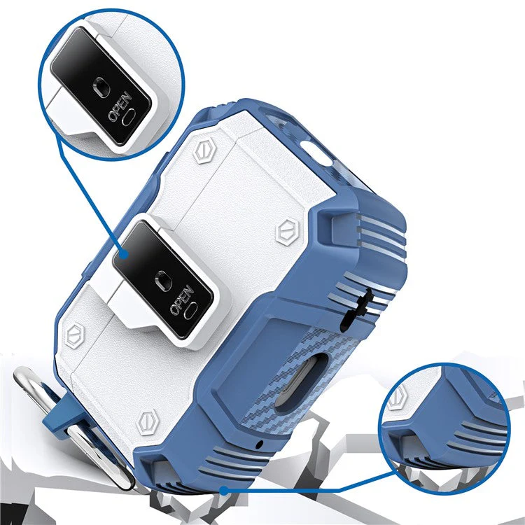 For AirPods Pro 2 Charging Case Cover Button Lock Bluetooth Earbuds Protector with Metal Buckle - Blue - Image 3