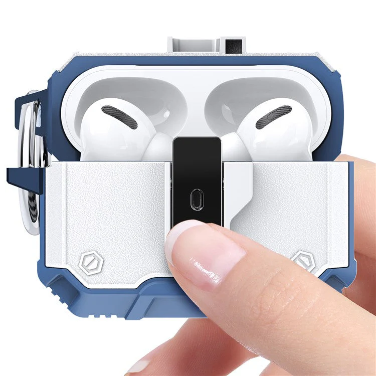 For AirPods Pro 2 Charging Case Cover Button Lock Bluetooth Earbuds Protector with Metal Buckle - Mint Green - Image 2