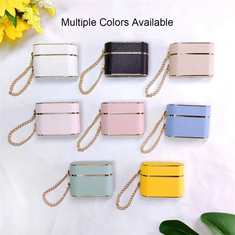 For AirPods Pro 2 Charging Case Cover Cylinder Shape Leather+PC Headset Protector with Strap - Light Pink - Image 3