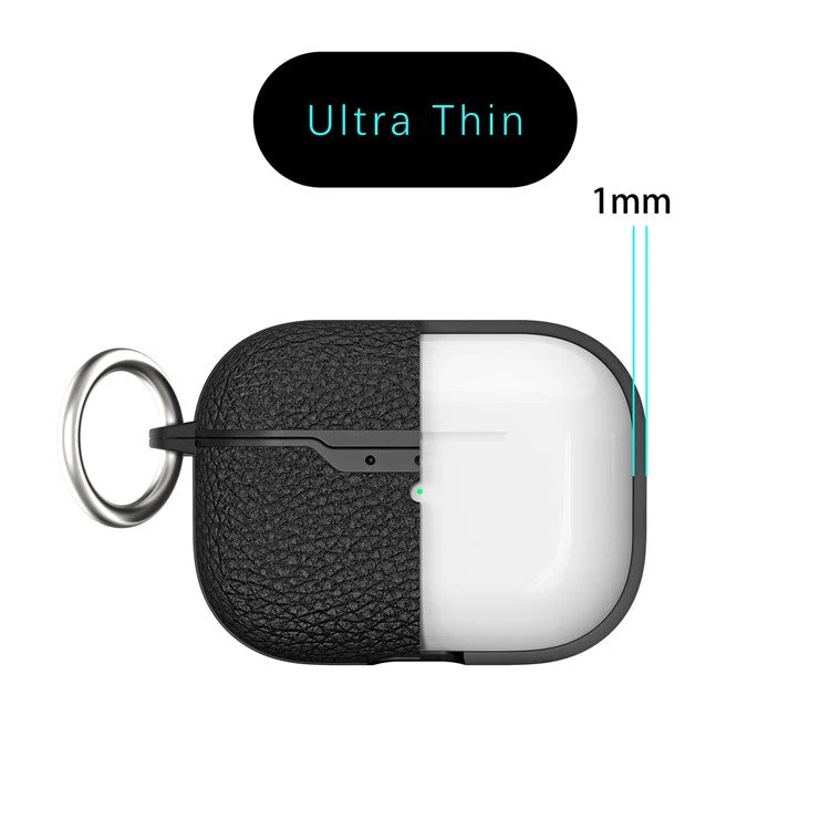 For AirPods Pro 2 Charging Case Cover Litchi Texture Bluetooth Earbuds Shockproof TPU Case with Buckle - Red - Image 7