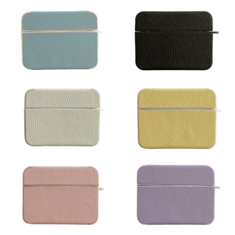 For AirPods Pro 2 Charging Case Cover Litchi Texture PU Leather TPU Shockproof Case - White - Image 2