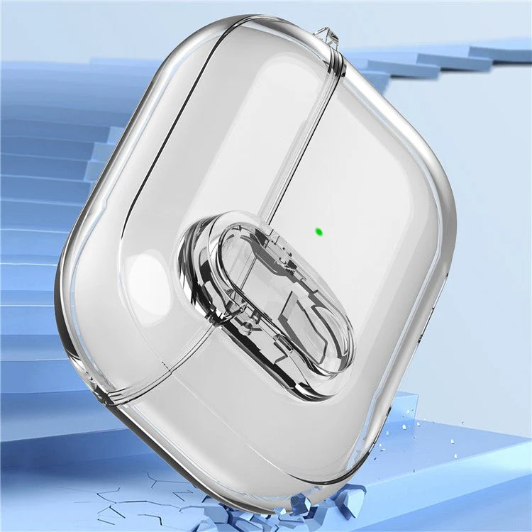 For AirPods Pro 2 Clear Earphone Case PC + TPU Bluetooth Earbud Cover with Hanging Buckle - Grey - Image 4