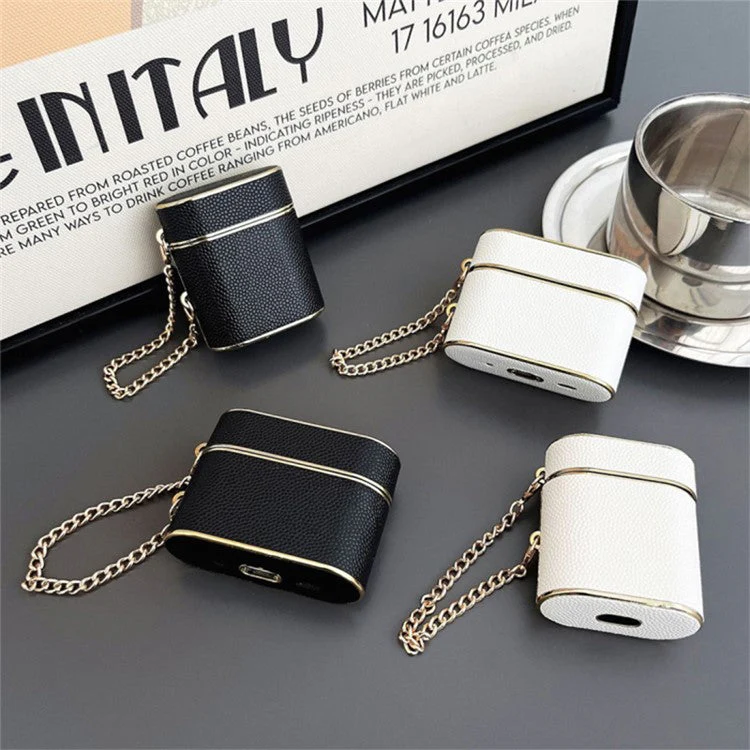 For AirPods Pro 2 Column Shape Bluetooth Earphone Cover Leather Texture TPU + PC Anti-drop Case - Apricot - Image 4