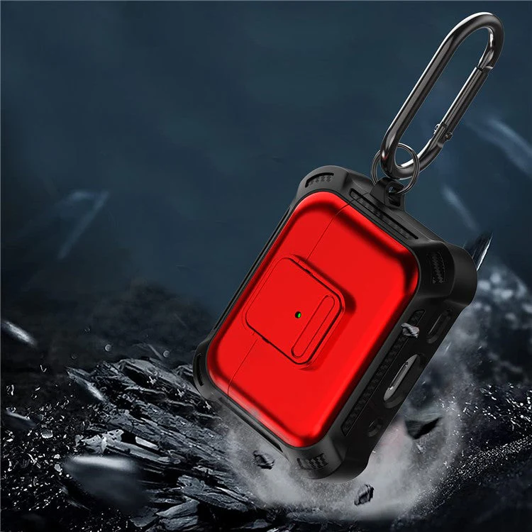 For AirPods Pro 2 Drop-proof Earphone Cover TPU+PC Shockproof Case with Pressing Button - Black - Image 5