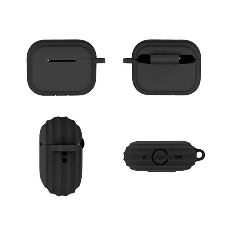 For AirPods Pro 2 Earphone Case Shock Resistant Soft Silicone Cover with Anti-Lost Carabiner - Red - Image 4