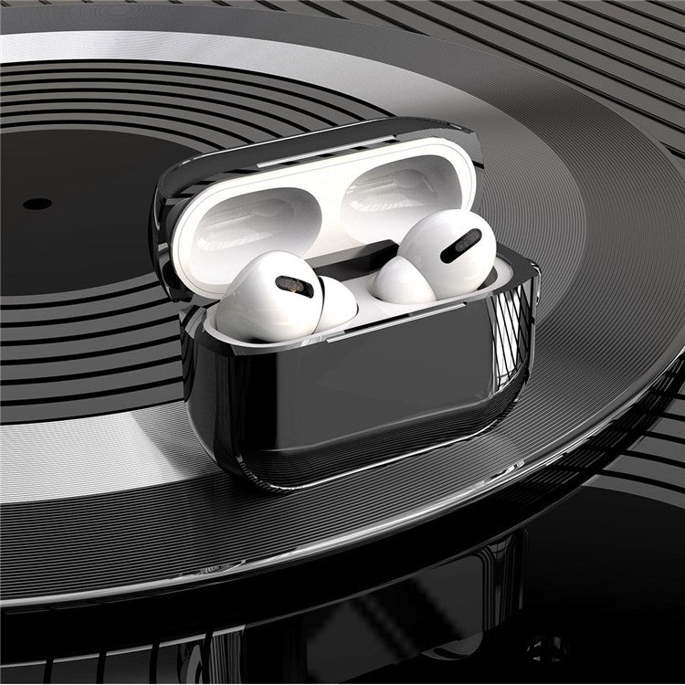 For AirPods Pro 2 Electroplated TPU Protective Case Bluetooth Earphone Anti-Drop Cover with Hand Strap - Silver - Image 3