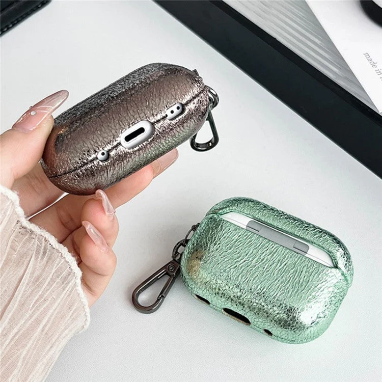 For AirPods Pro 2 Leather Texture Bluetooth Earphone Protective Cover Anti-scratch Case - Wine Red - Image 3
