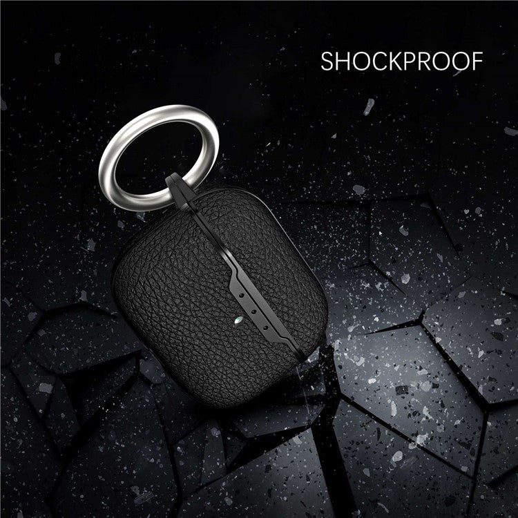 For AirPods Pro 2 Litchi Texture Soft TPU Bluetooth Earphone Case Ultra-thin Protective Cover with Ring Buckle - Green - Image 3