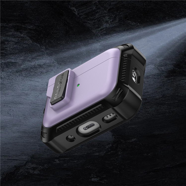 For AirPods Pro 2 Pressing Buckle Design Wireless Earphone Protective Case TPU+PC Anti-drop Cover - Black - Image 6