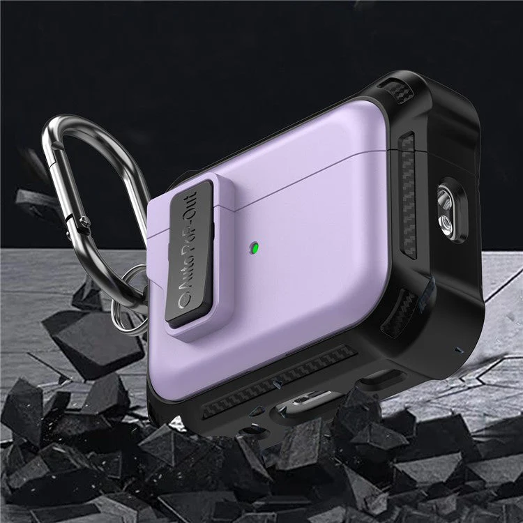 For AirPods Pro 2 Pressing Buckle Design Wireless Earphone Protective Case TPU+PC Anti-drop Cover - Yellow - Image 7
