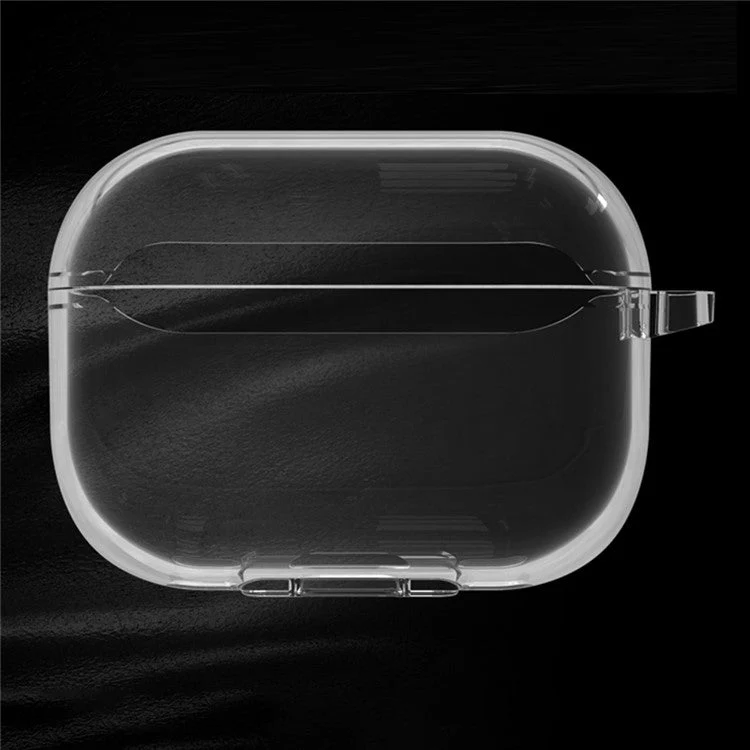 For AirPods Pro 2 / Pro Protective Cover Soft TPU Transparent Shockproof Case with Carabiner Hook - Image 2