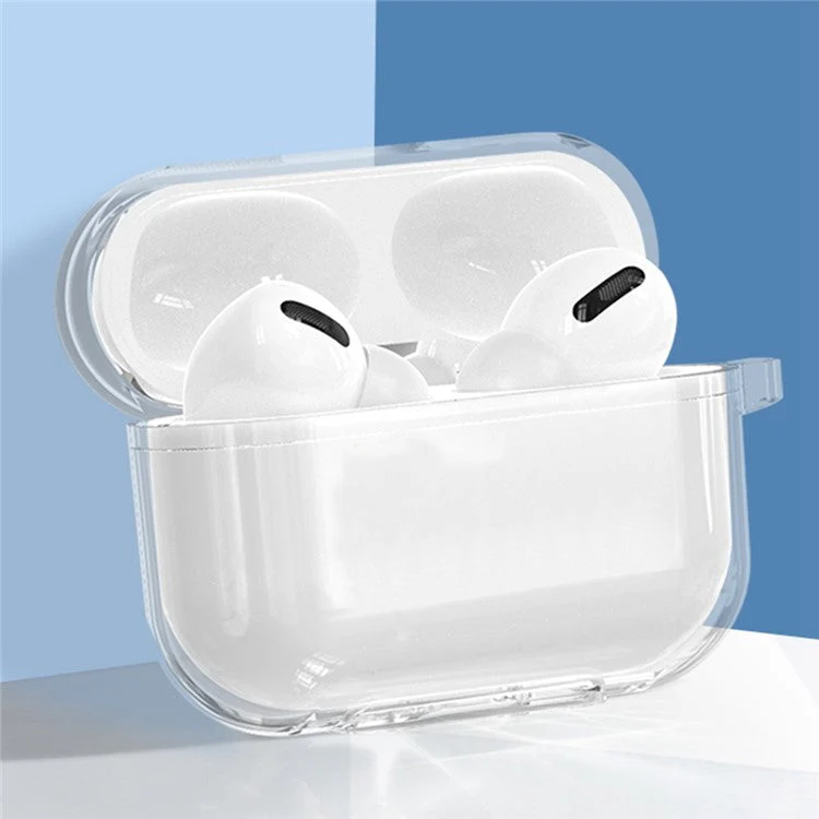 For AirPods Pro 2 / Pro Protective Cover Soft TPU Transparent Shockproof Case with Carabiner Hook - Image 8