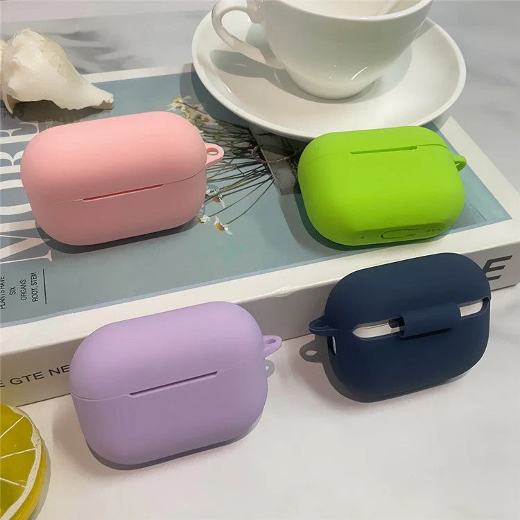 For AirPods Pro 2 Shockproof Bluetooth Earphones Case 2.2mm Soft Silicone Thickened Protective Cover with Anti-lost Buckle - Milk Way Grey - Image 3