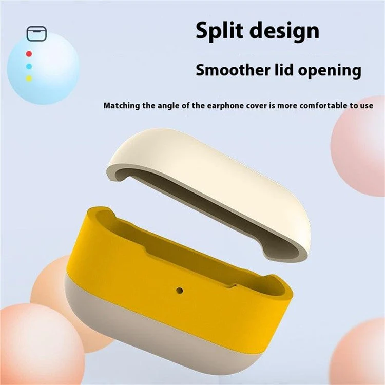 For AirPods Pro 2 Silicone Case Contrast Color Bluetooth Earphone Cover - Apricot+Matcha Green+Apricot - Image 5