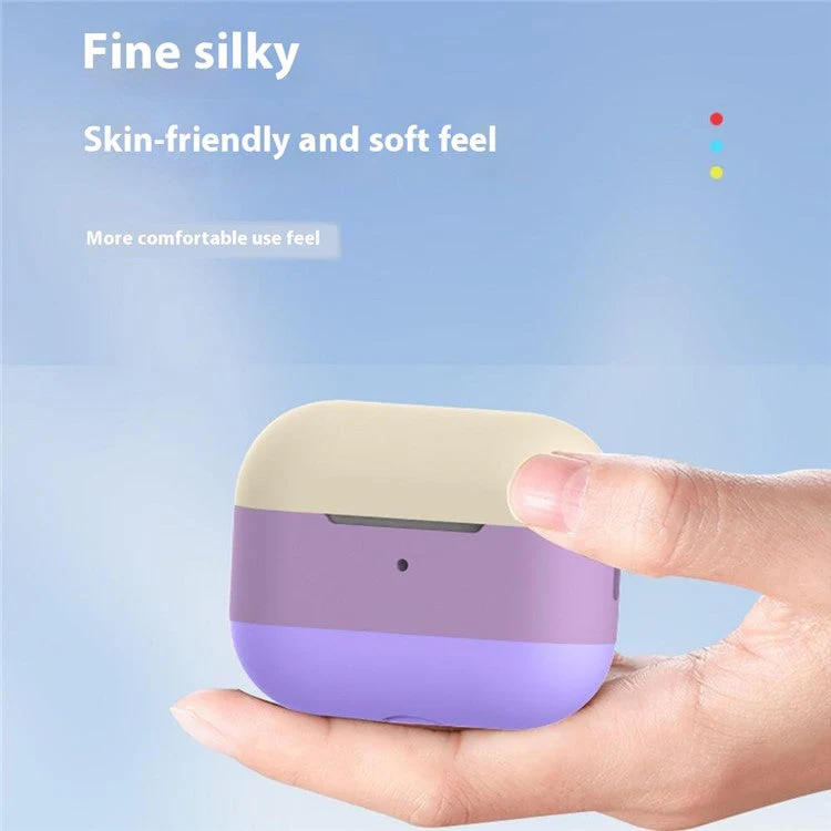 For AirPods Pro 2 Silicone Case Contrast Color Bluetooth Earphone Cover - Luminous Blue+Luminous Pink+Luminous Yellow - Image 3