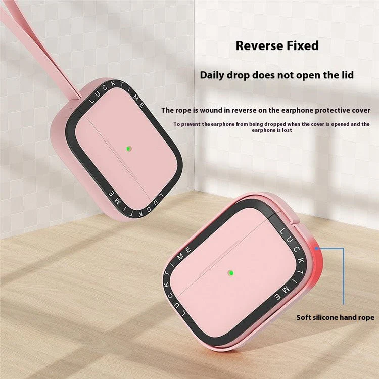 For AirPods Pro 2 Silicone Case Earbuds Shockproof Protective Cover with Anti-loss Strap - Charcoal Grey - Image 3