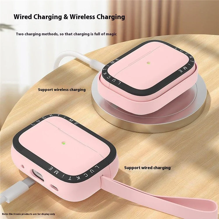For AirPods Pro 2 Silicone Case Earbuds Shockproof Protective Cover with Anti-loss Strap - Green - Image 2