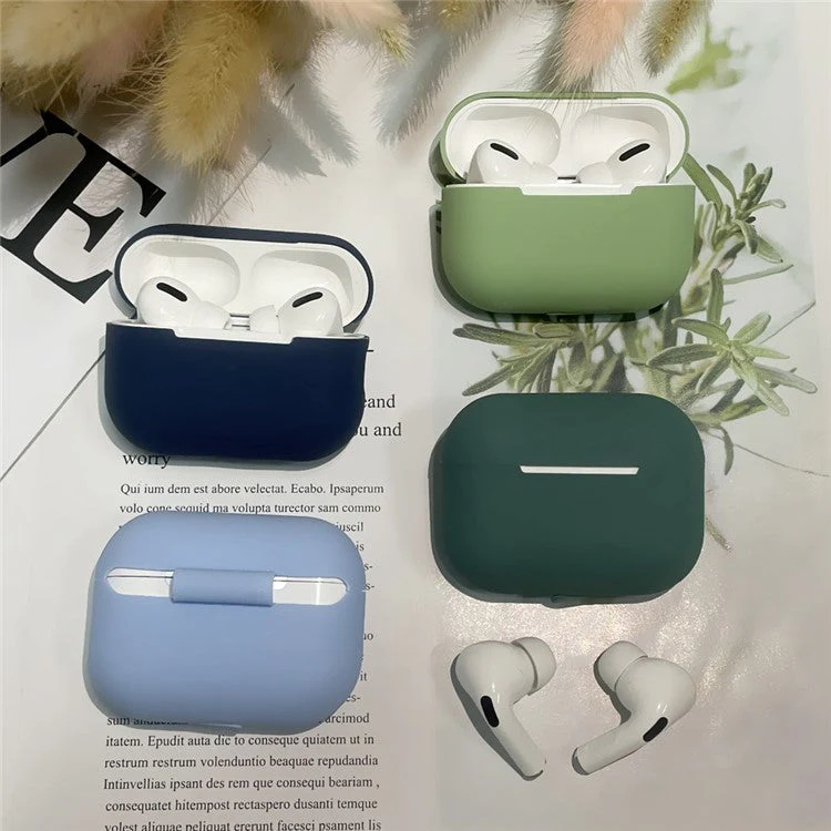For AirPods Pro 2 Silicone Skin Earphone Case Portable 2mm Thick Scratch Shock Resistant Protective Cover with Lanyard - Matcha Green - Image 5