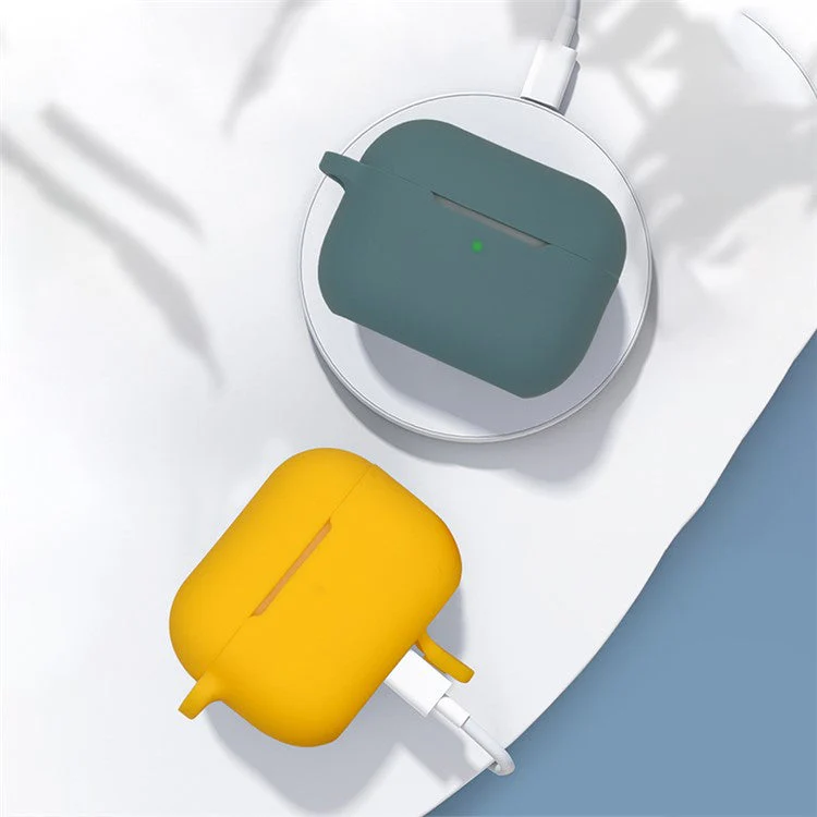 For AirPods Pro 2 Soft Silicone Protective Cover Dust-Proof Ear Bud Earphone Case with Anti-Lost Buckle - White - Image 6