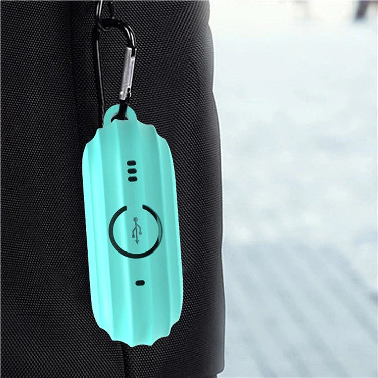 For AirPods Pro 2 Stripe Silicone Case Shock-Absorbing Protective Earphone Cover with Keychain - Mint Green - Image 6