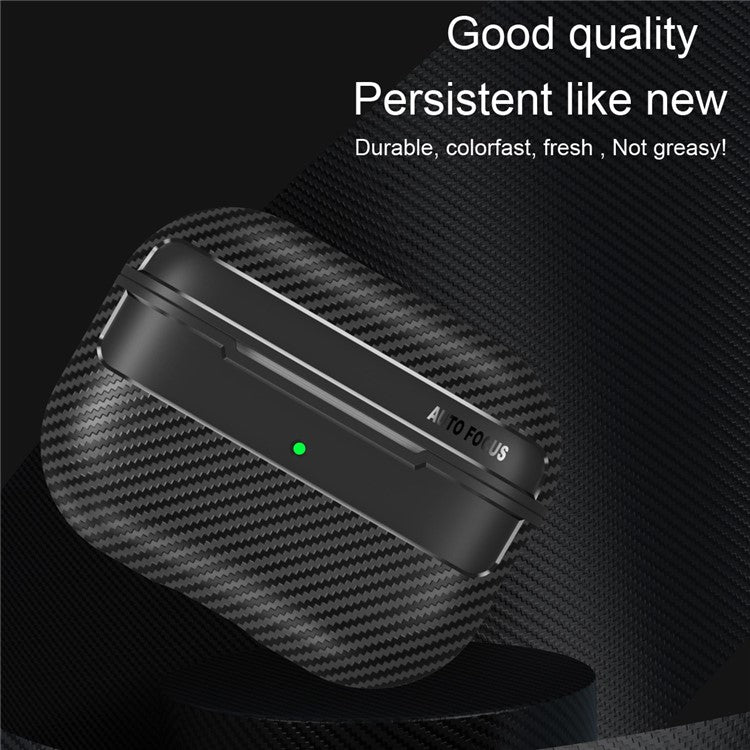 For AirPods Pro 2 TPU Anti-scratch Anti-drop Cover Carbon Fiber Texture Bluetooth Earphone Protective Sleeve - Black - Image 4