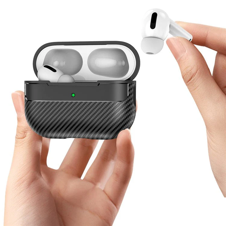 For AirPods Pro 2 TPU Anti-scratch Anti-drop Cover Carbon Fiber Texture Bluetooth Earphone Protective Sleeve - Green - Image 5
