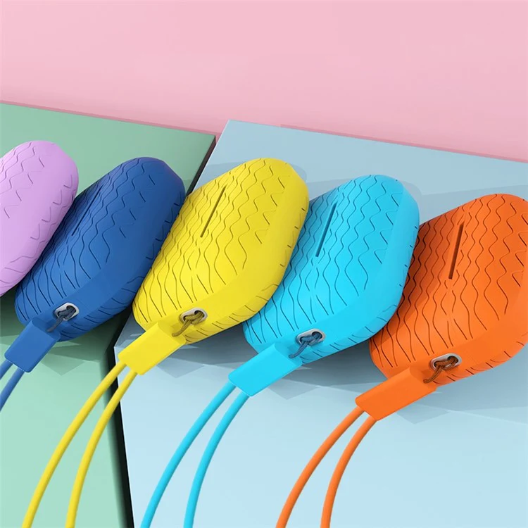 For AirPods Pro 2 Wavy Texture Earphone Case Soft Silicone Anti-Scratch Protective Cover Skin Shell with Strap - Grey - Image 8